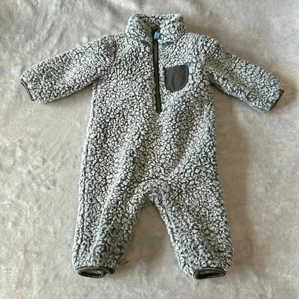 Carter's Gray Sherpa Jumpsuit